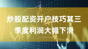 炒股配资开户技巧其三季度利润大幅下滑